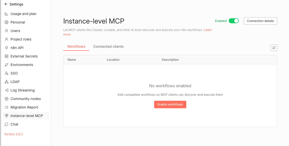 n8n Instance-level MCP setup